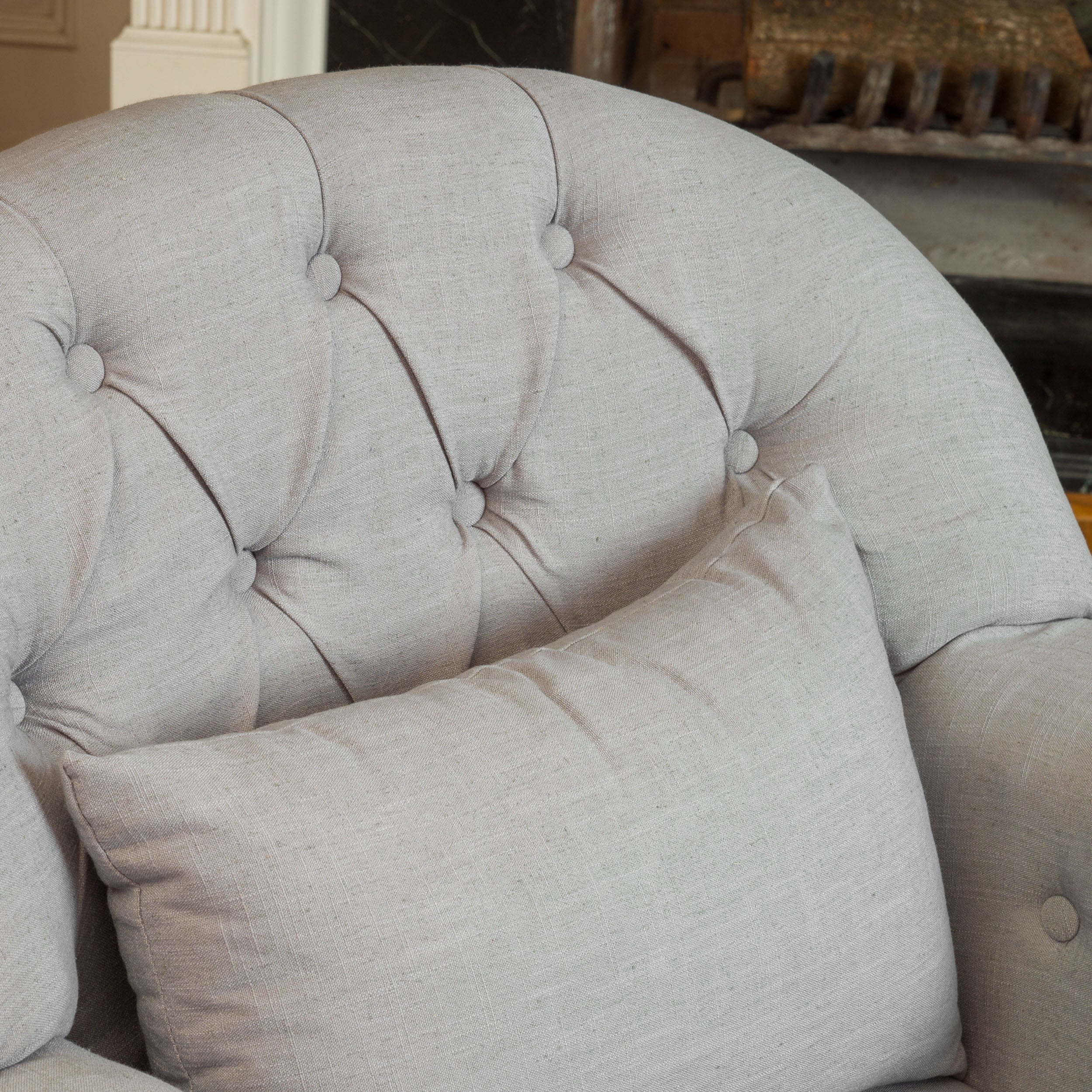 Nelson Button Tufted Fabric Armchair GDFStudio