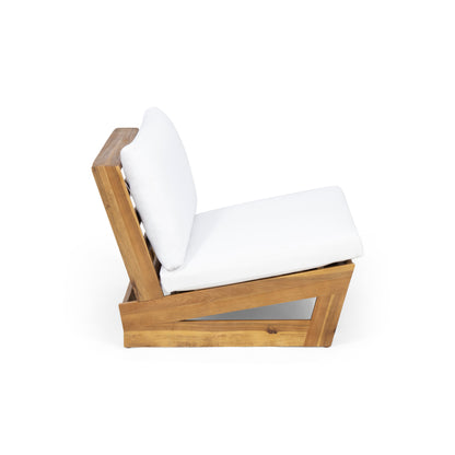 Emma Outdoor Acacia Wood Club Chair with Cushions