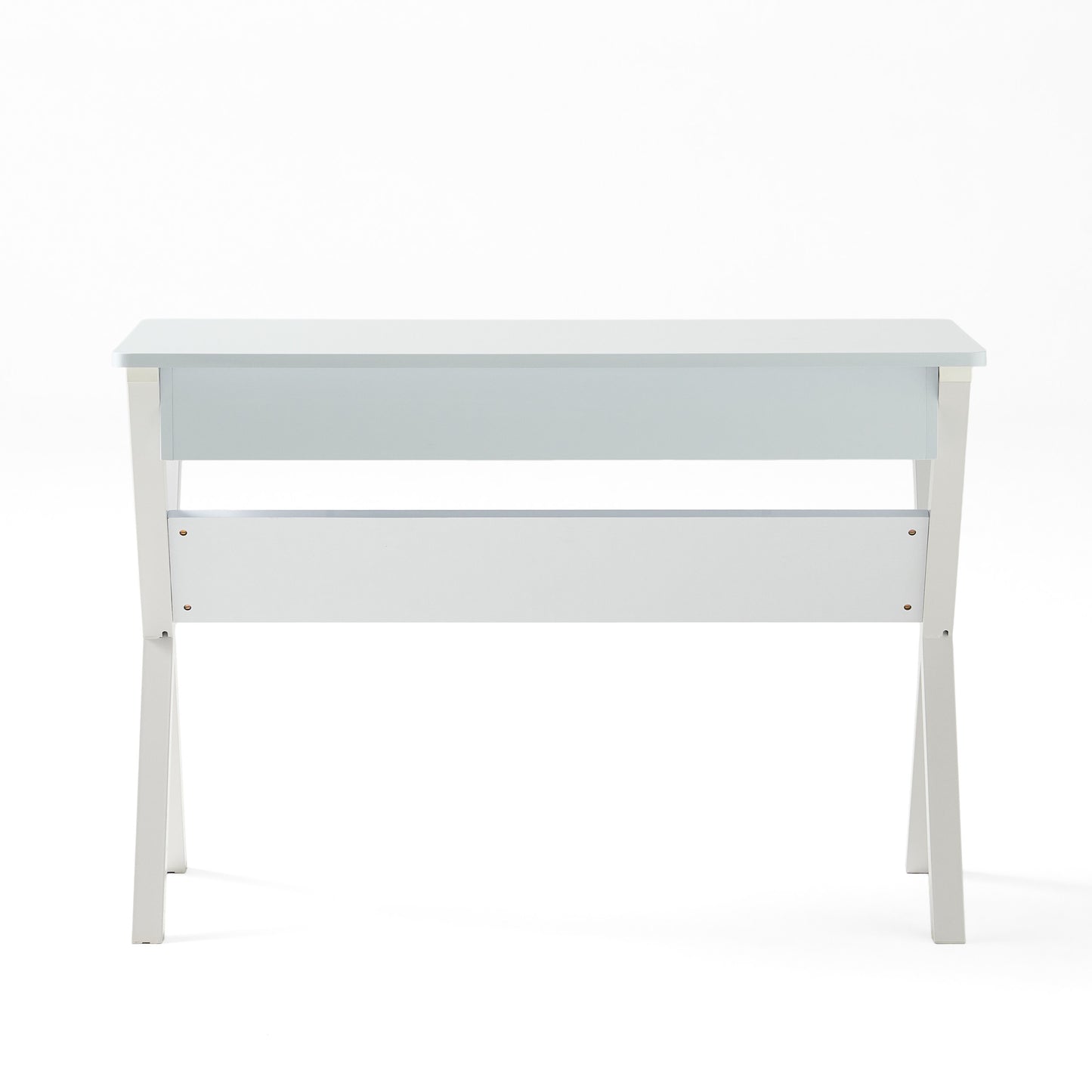 Monte Farmhouse Matte White Faux Wood Office Desk with Drawer