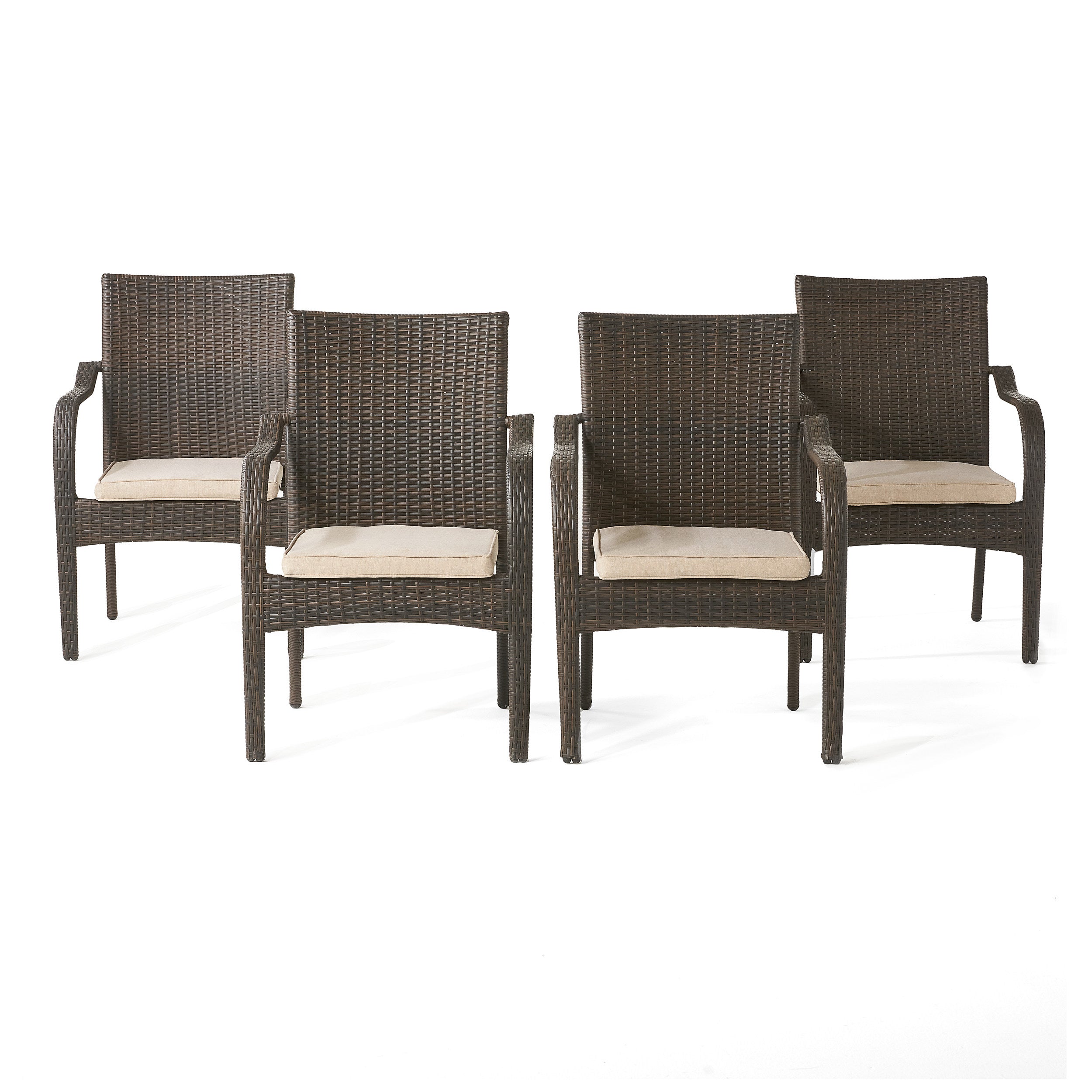 Wicker stacking deals patio chairs