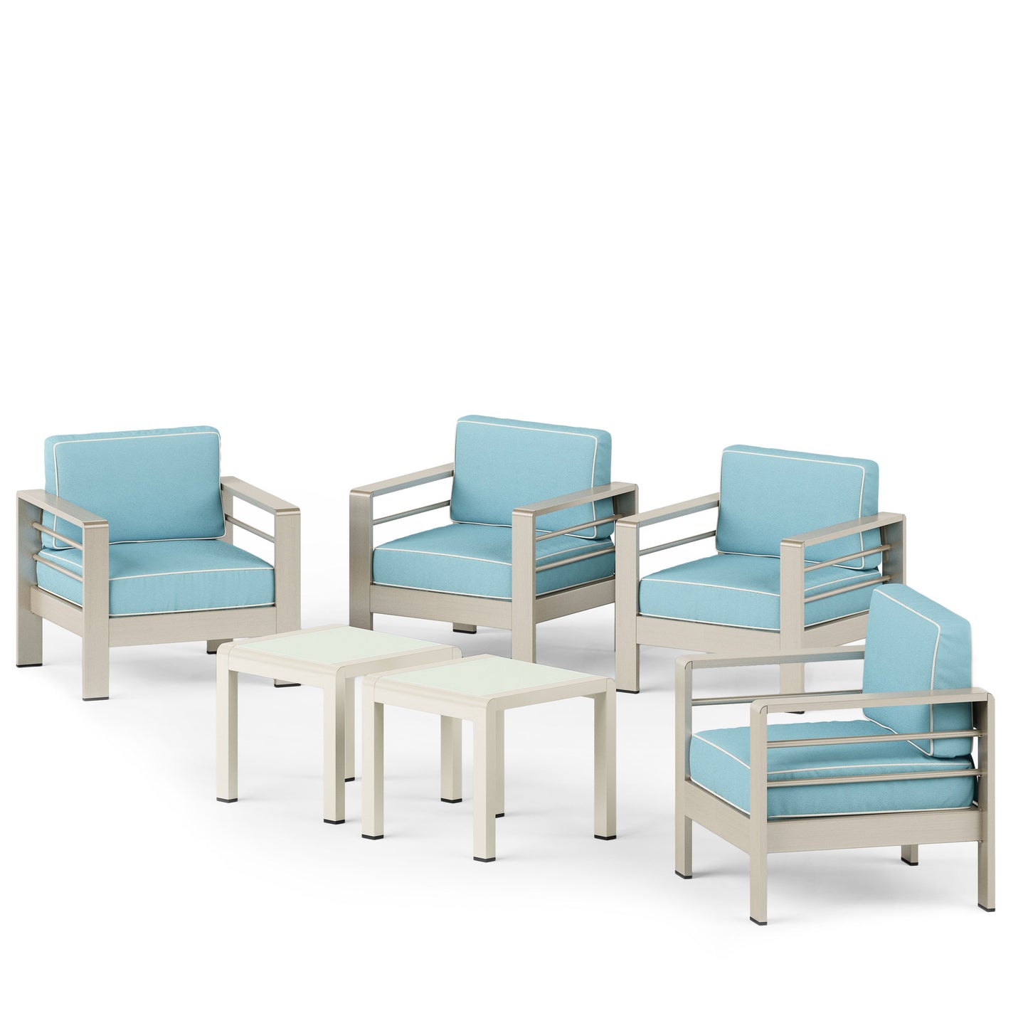 Scalett Coral Outdoor 4 Seater  Club Chair and Table Set