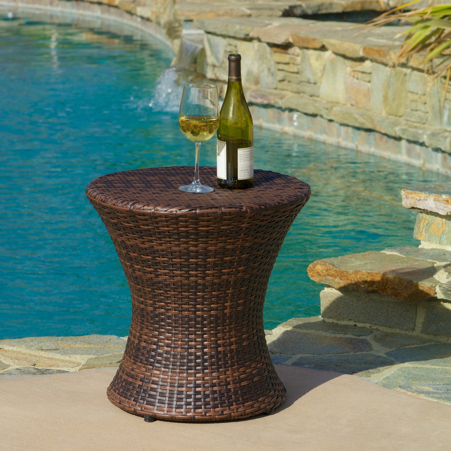 Mission Bay Outdoor Brown Wicker 3 Piece Chat Set