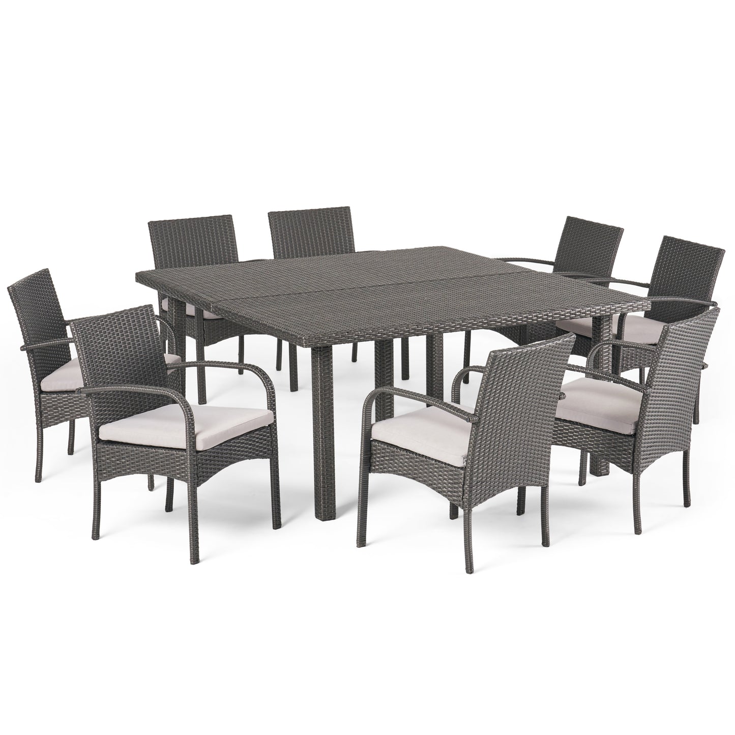 Coral Outdoor 9 Piece Wicker Dining Set with Water Resistant Cushions