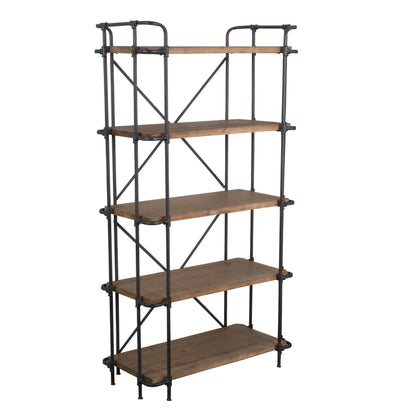 Mercia Industrial Pipe Design 5-Shelf Etagere Bookcase