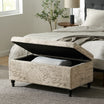 Kingsbury Fabric Storage Ottoman Bench with French Script – GDFStudio