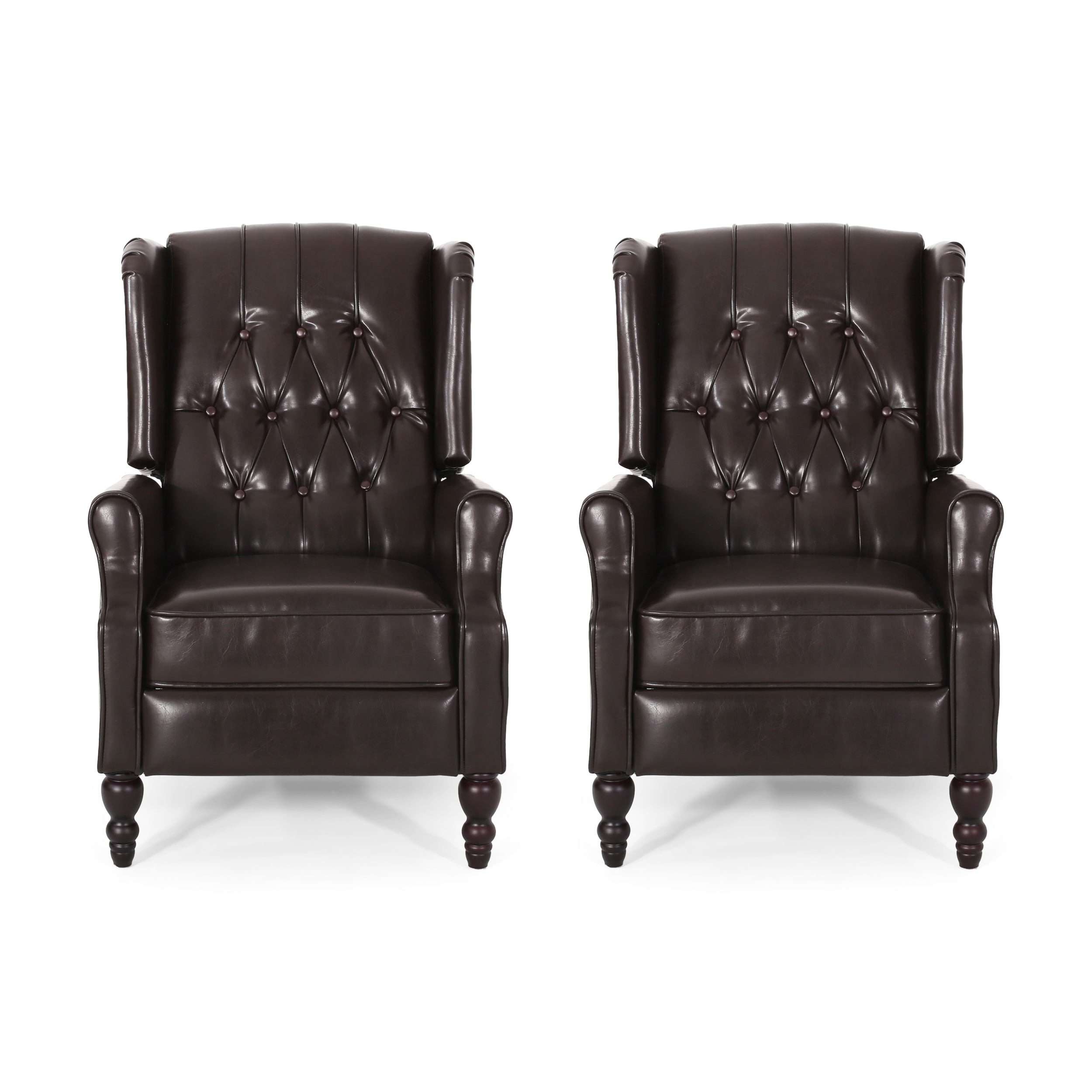 Tufted deals leather recliner