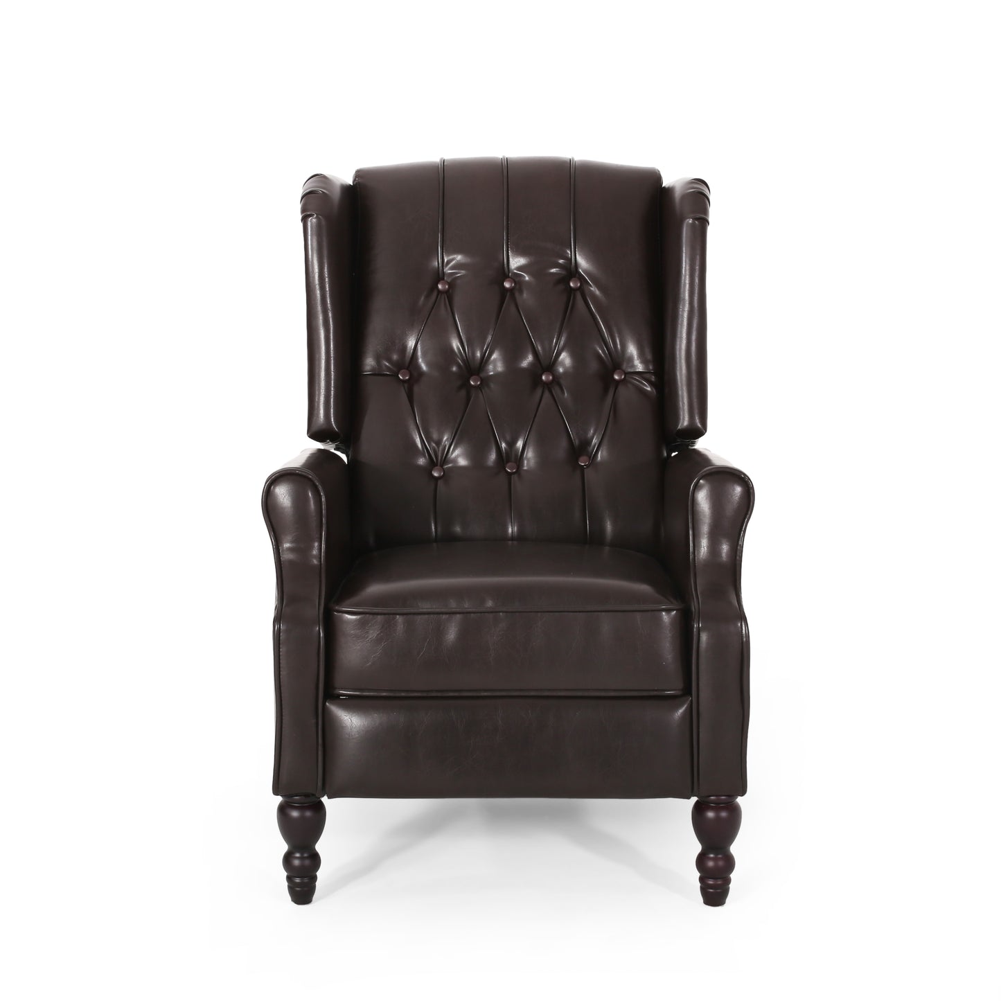 Elizabeth Contemporary Tufted Bonded Leather Recliner (Set of 2)