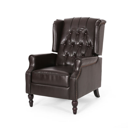 Temzyl Contemporary Brown Leather Recliner Chair