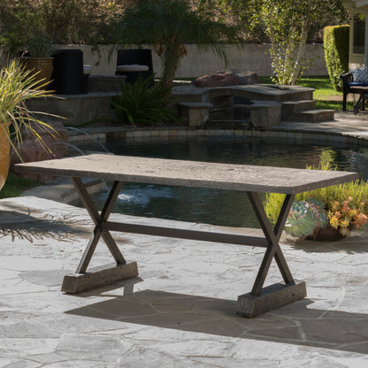 Lavelle Outdoor Lightweight Concrete Dining Table