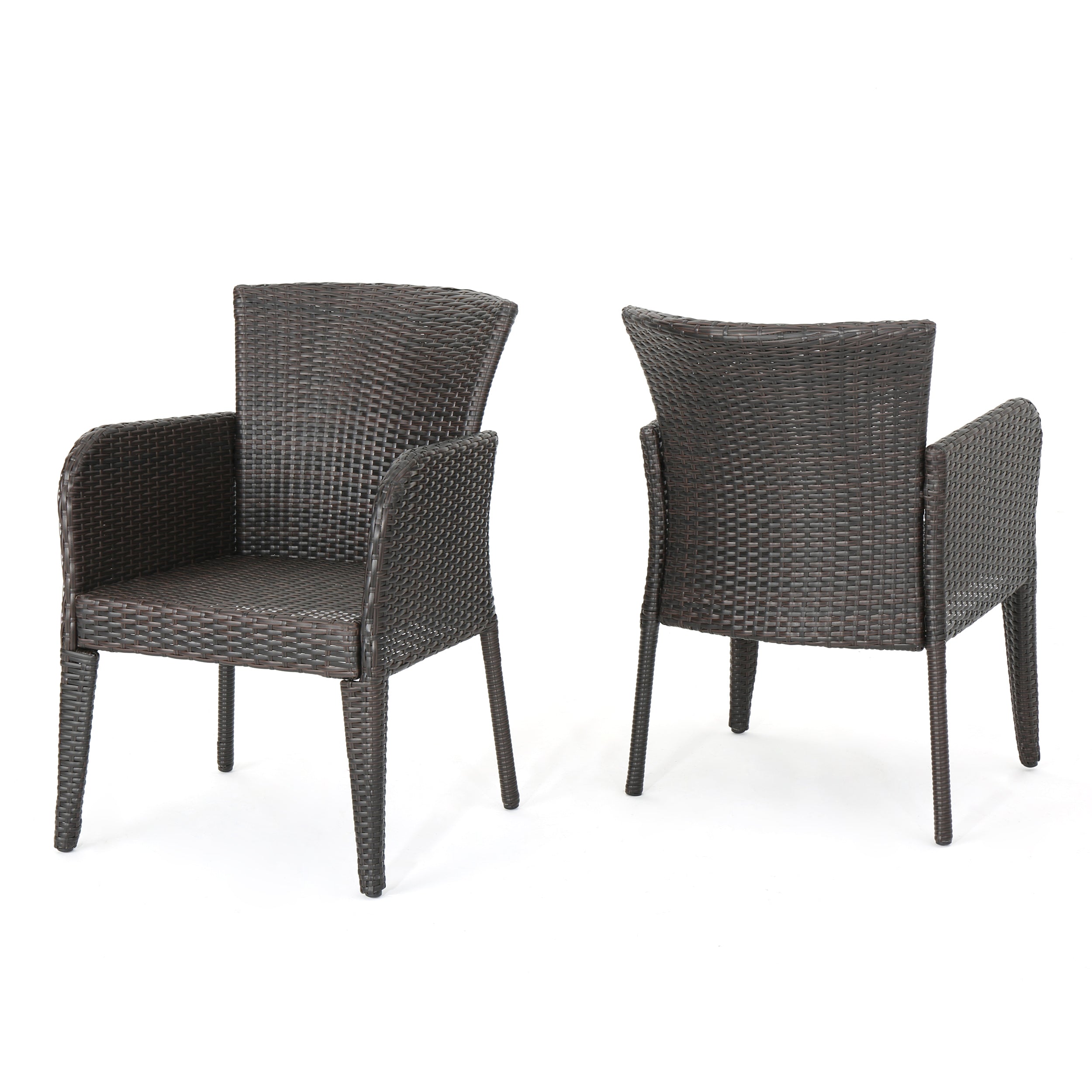 Seawall Outdoor Wicker Dining Chair (Set of 2) – GDFStudio