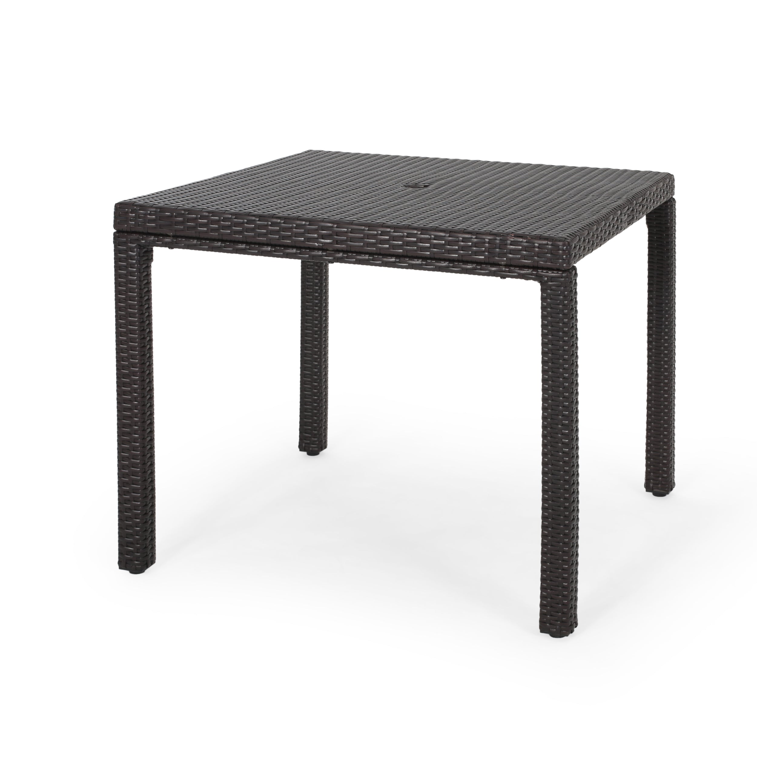 Edene Outdoor Multibrown Wicker Square Dining Table – GDFStudio