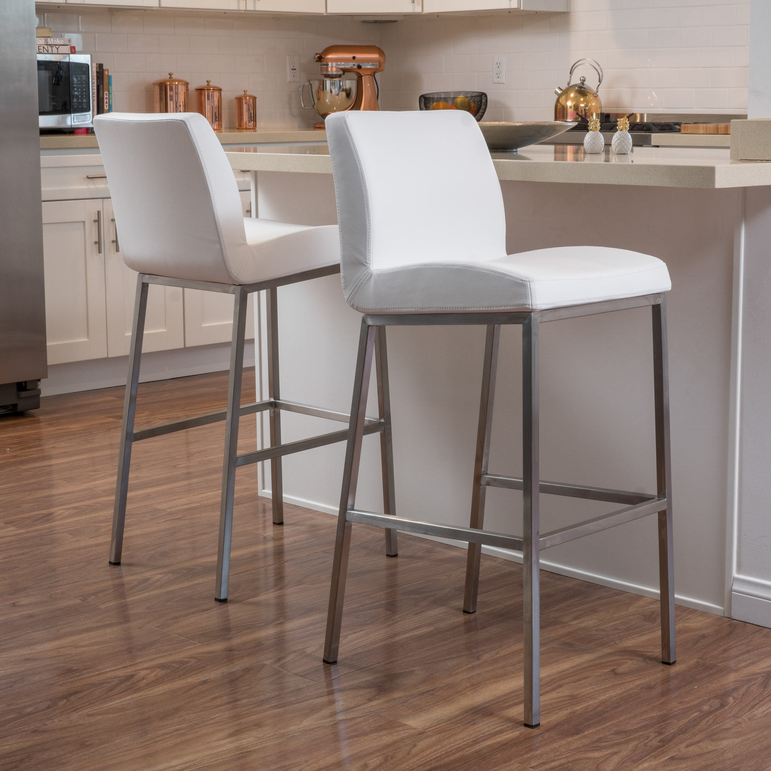 Bonded leather best sale counter stool