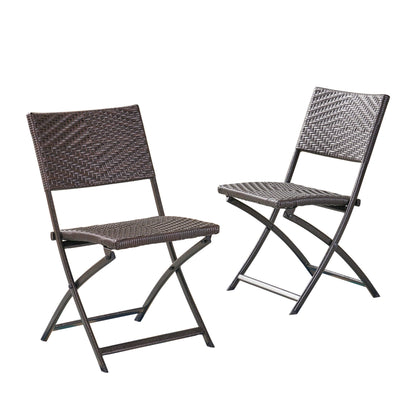 Jason Outdoor Brown Wicker Folding Chair (Set of 2)
