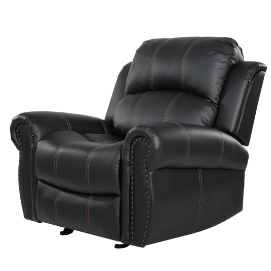 Harbor Contemporary Upholstered Faux Leather Gliding Recliner