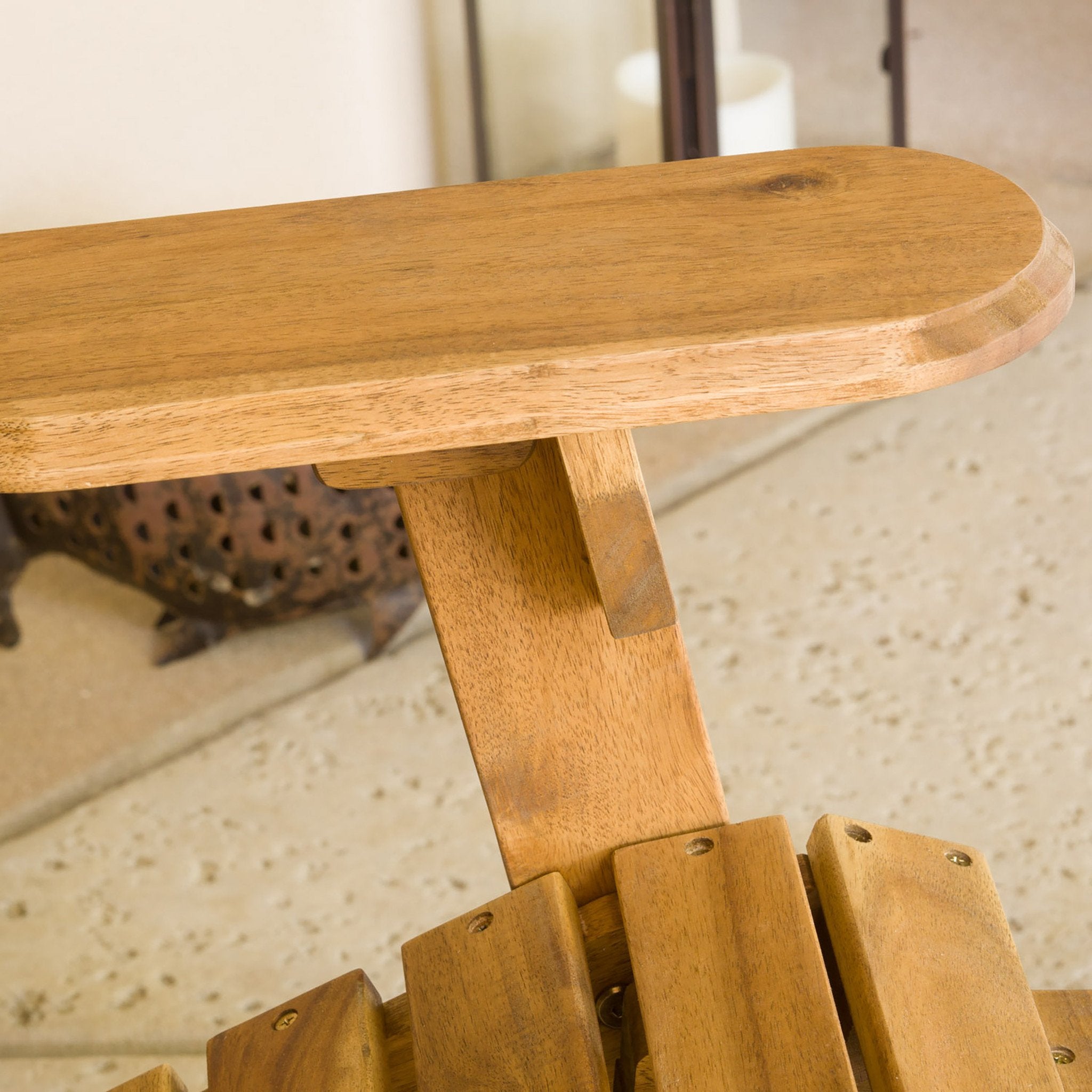 Reclining wood adirondack chair clearance with footrest