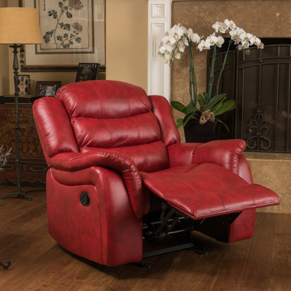 Hidal Contemporary Red Glider Recliner Chair
