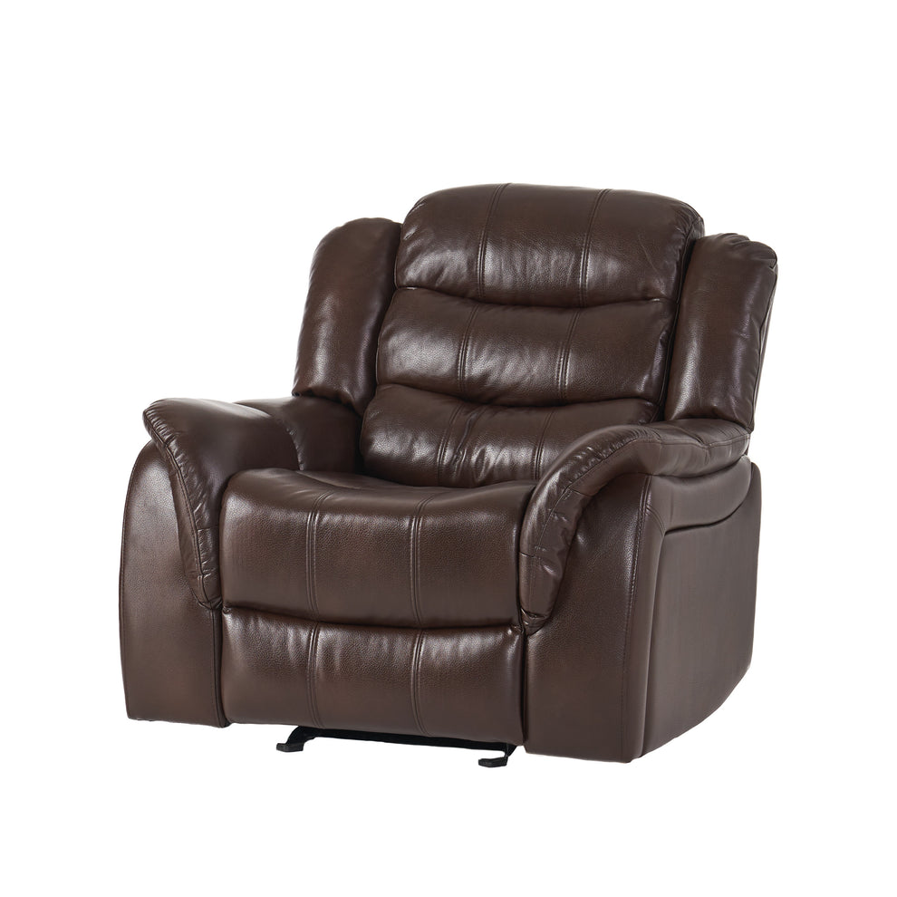 Emryka Brown PU Leather Glider Recliner Chair - Traditional Accent Chair For Living Room