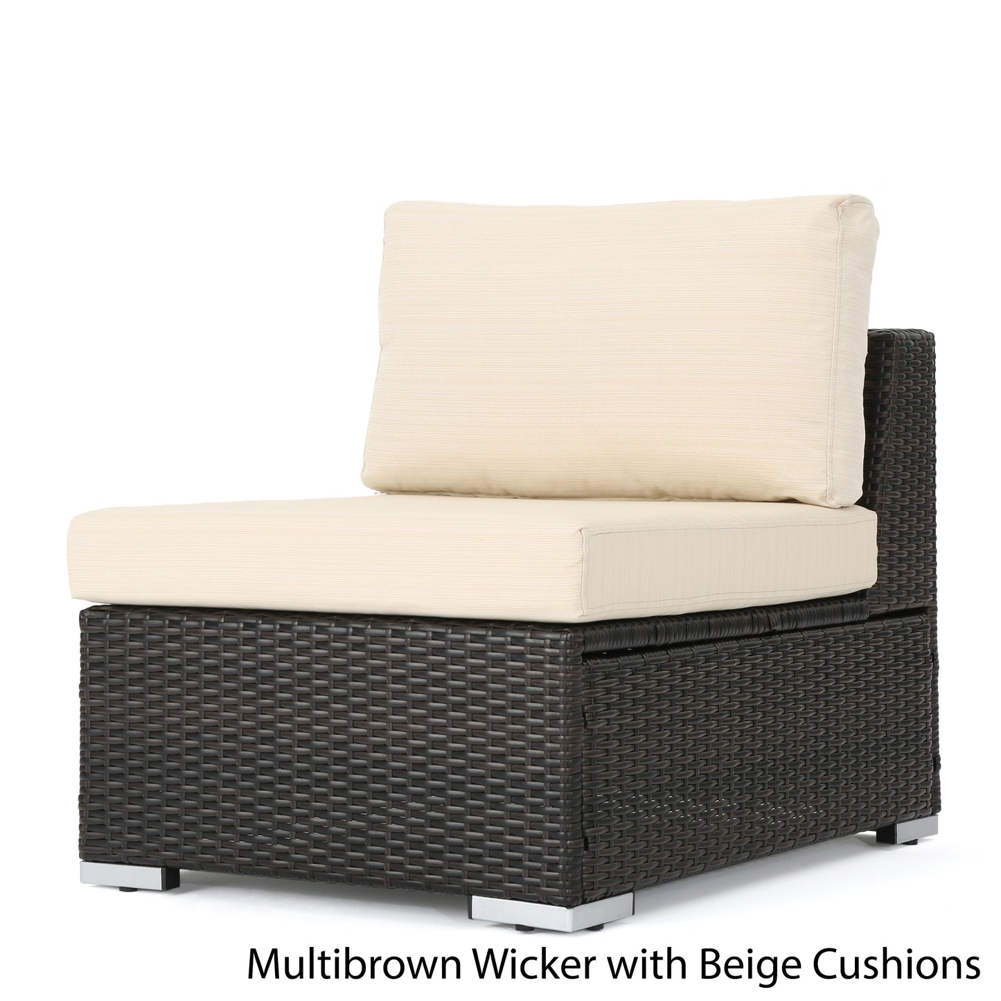 Francisco Outdoor Wicker Sectional Sofa Seat w/ Cushions