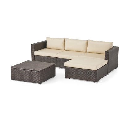 Tammy Rosa Outdoor 3 Seat Wicker Couch Set with  Storage Coffee Table