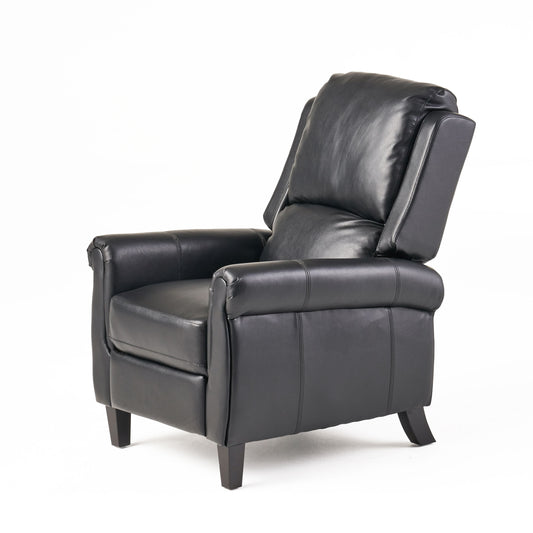 Lloyd Black Leather Recliner Club Chair