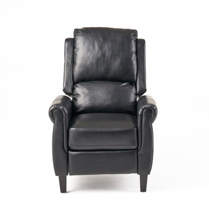 Lloyd Black Leather Recliner Club Chair