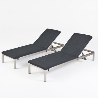 Cherie Modern Outdoor Adjustable Chaise Lounge with Cushion