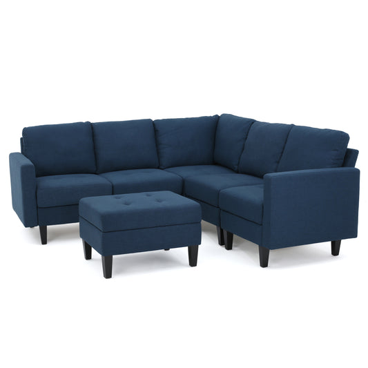 Bridger Fabric Sectional Couch with Ottoman