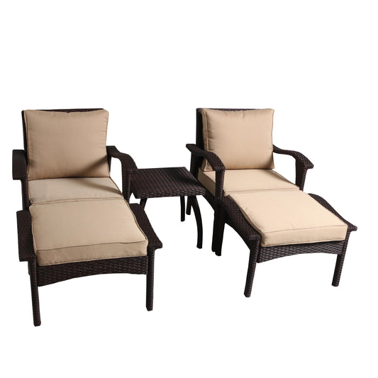 Maui Outdoor 5-piece Brown Wicker Seating Set with Cushions