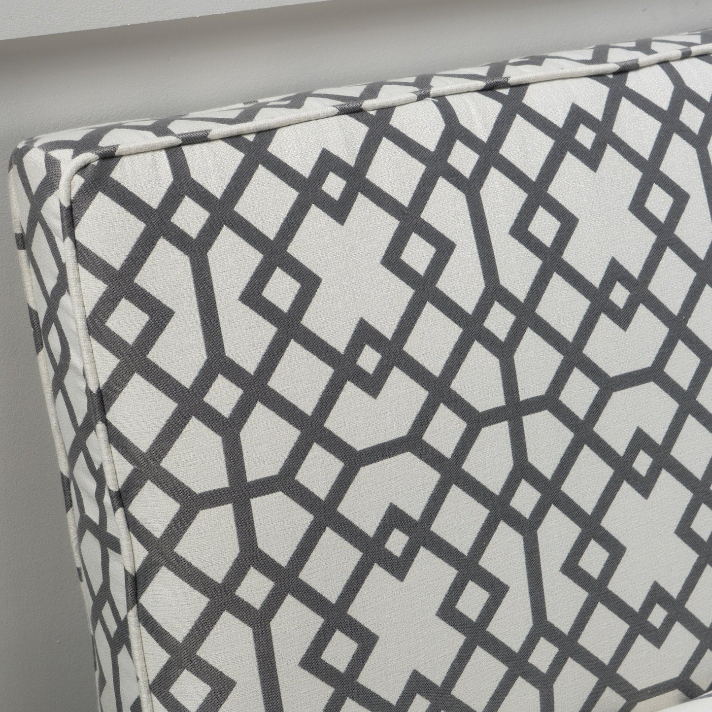Charlotte Grey Geometric Patterned Fabric Settee