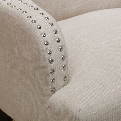 Baldwin Light Beige Fabric Accent Chair