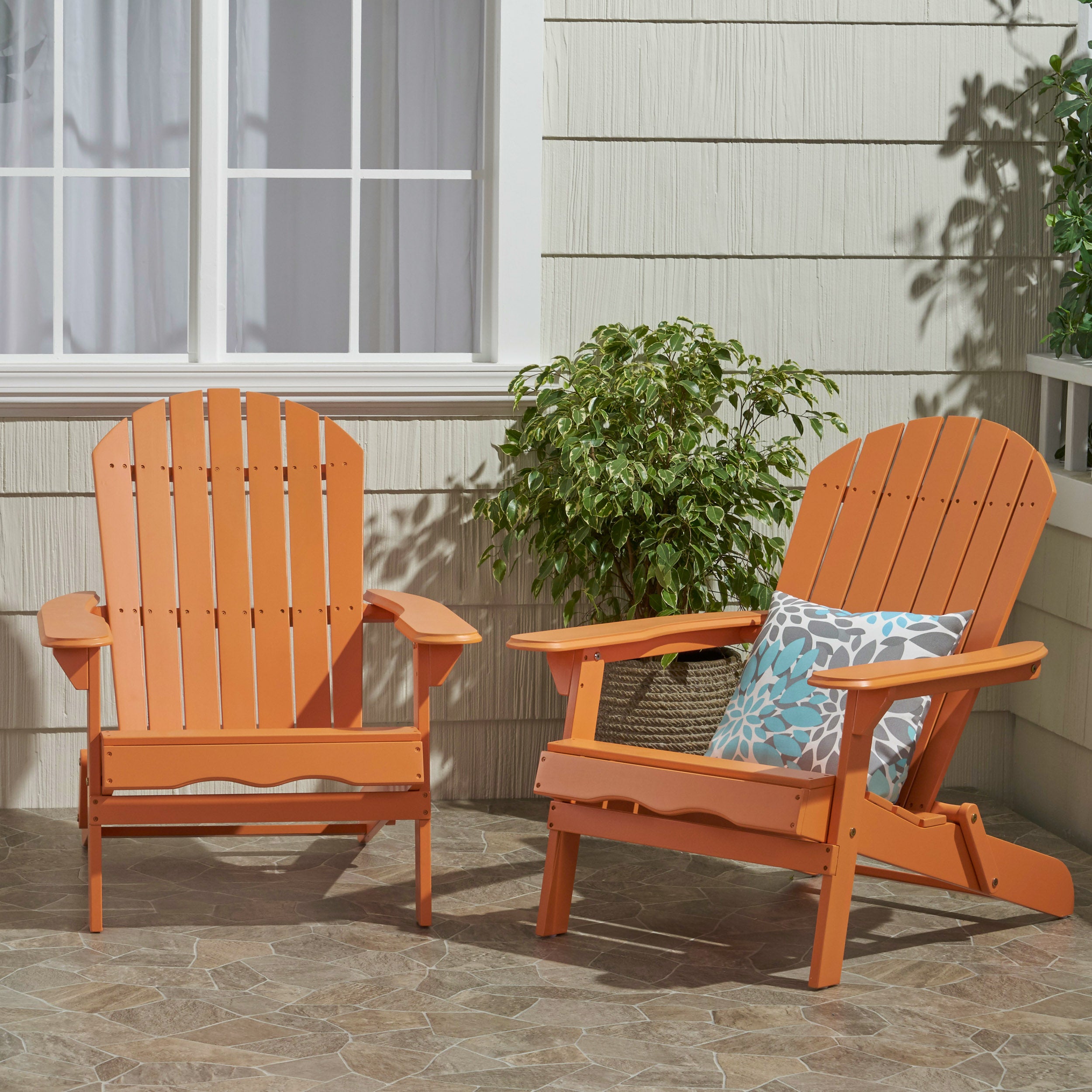 Milan Outdoor Acacia Wood Folding Adirondack Chair GDFStudio