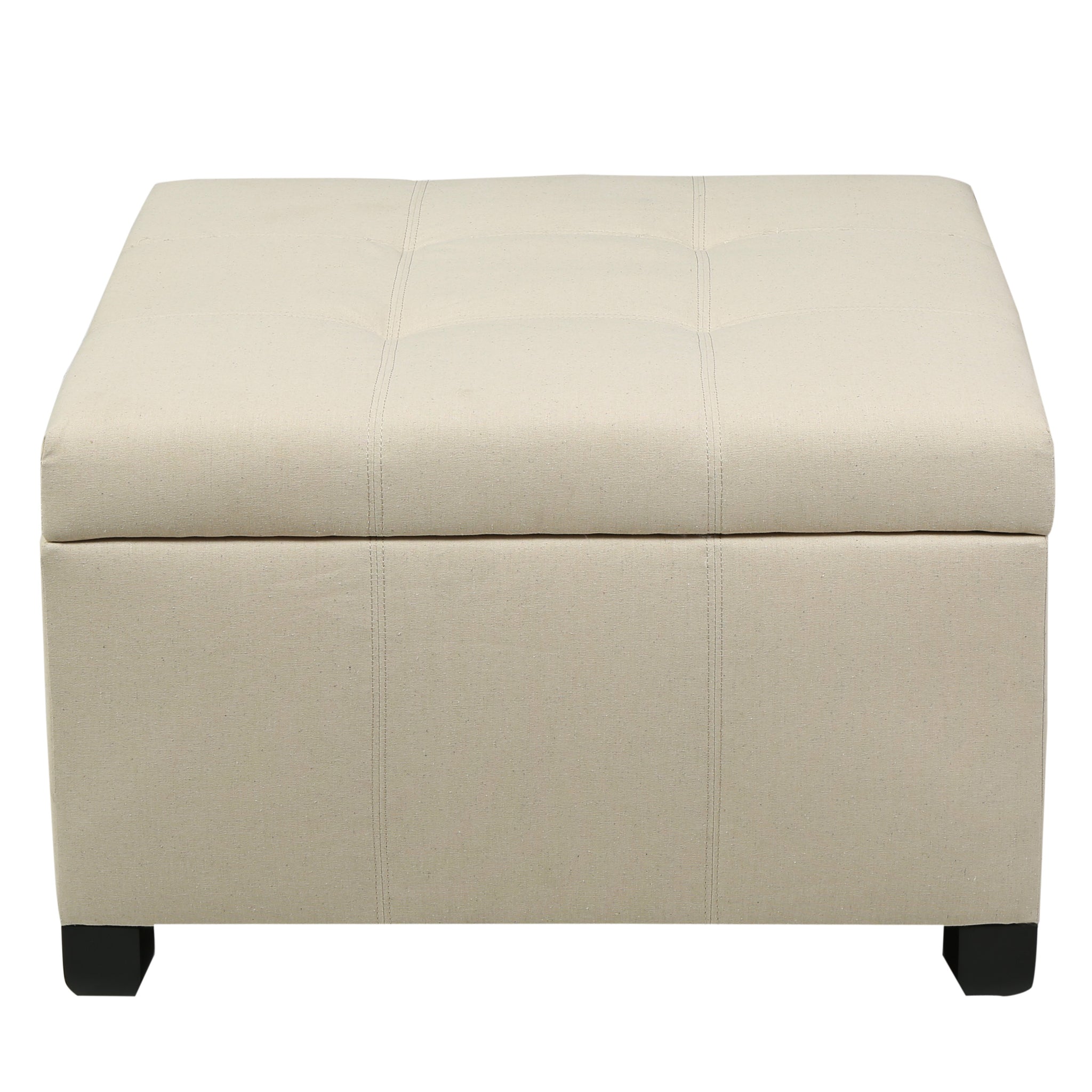 Kensington Fabric Square Storage Ottoman Coffee Table GDFStudio
