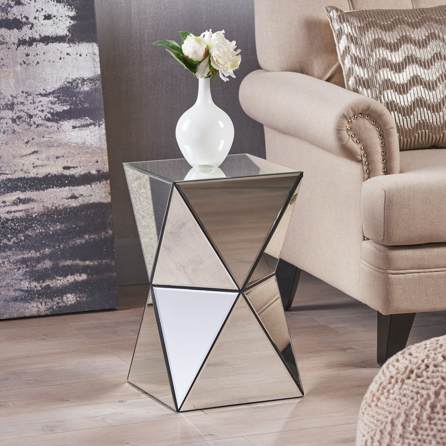 Aedon Mirrored Side Table
