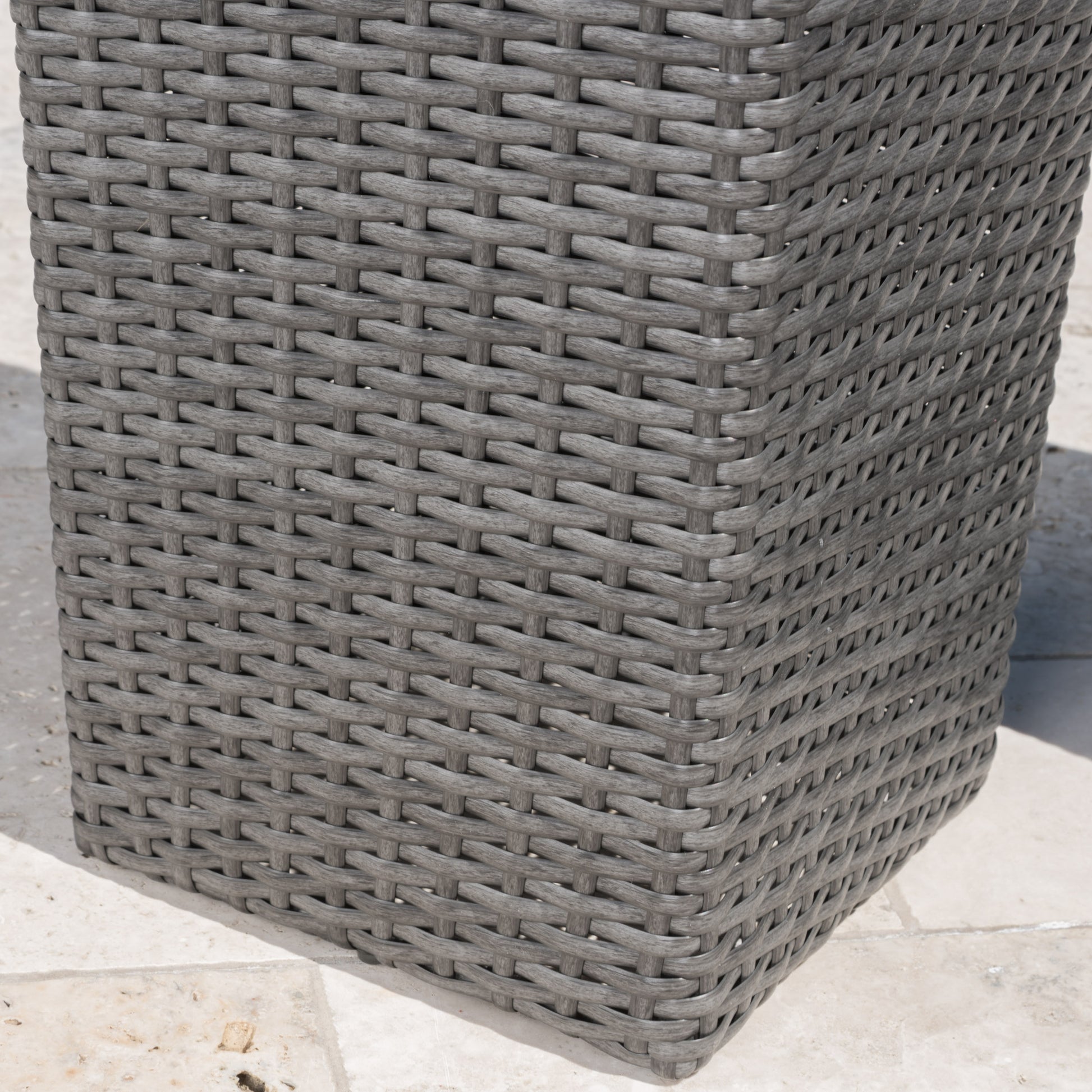 grey rattan plant pots Eden Outdoor Wicker Flower Pots (Set of 2) Gray Wicker