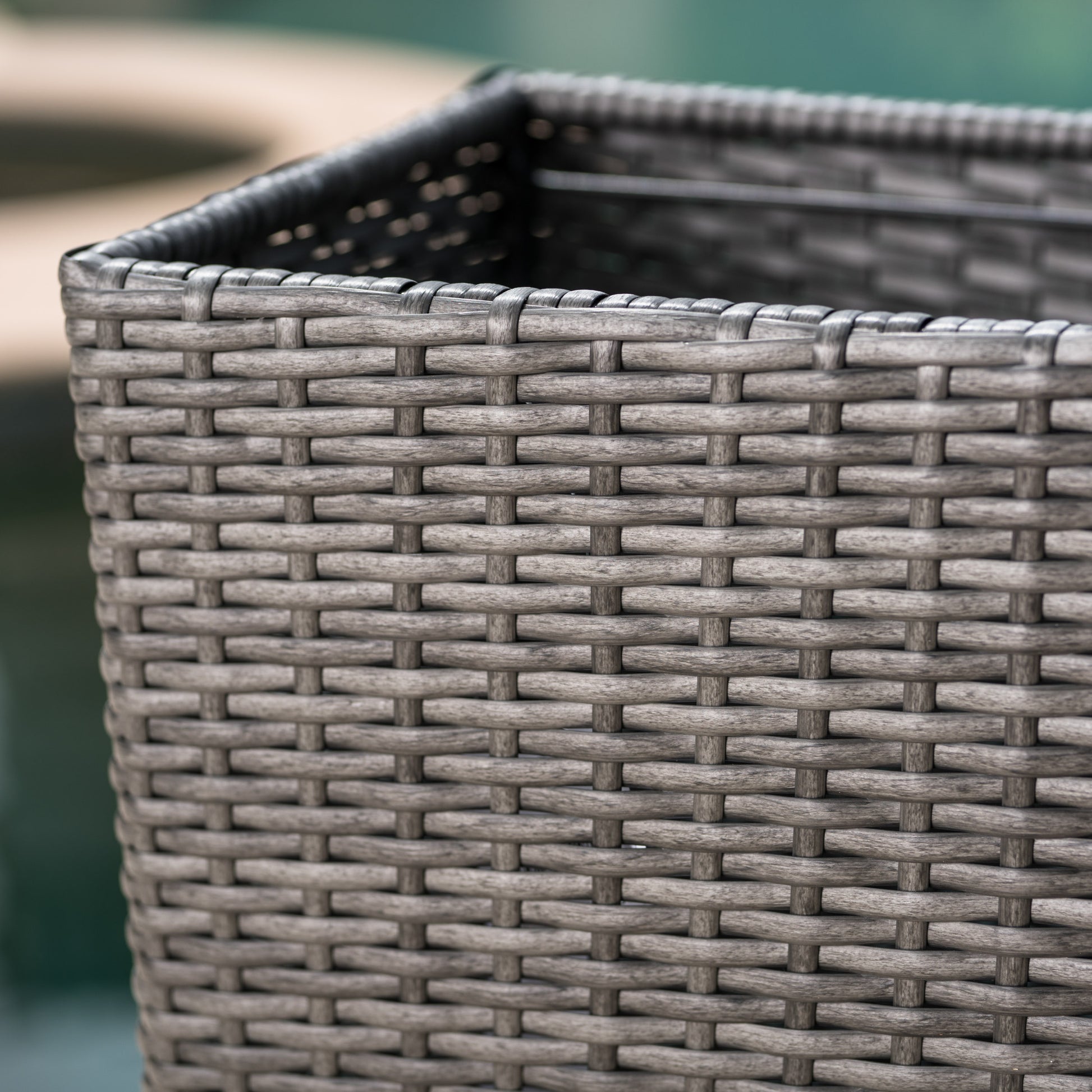outdoor wicker planter pots Eden Outdoor Wicker Flower Pots (Set of 2) Gray Wicker