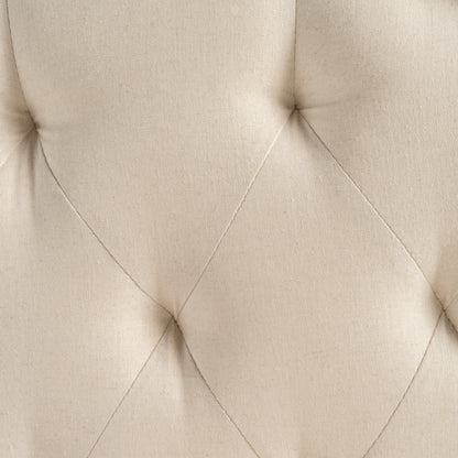 Maizyl Contemporary Queen/Full Beige Upholstered Headboard w/ Nailhead Accents