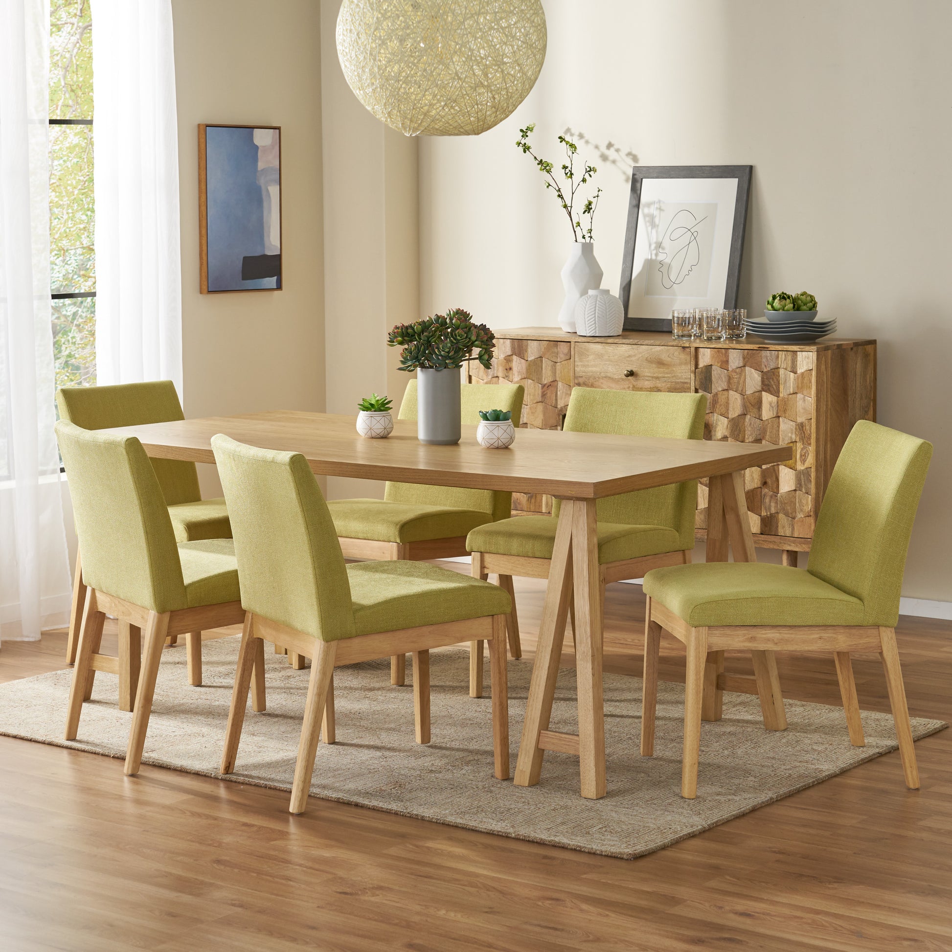 Elsinore Mid-Century Modern Piece Dining Set – GDFStudio