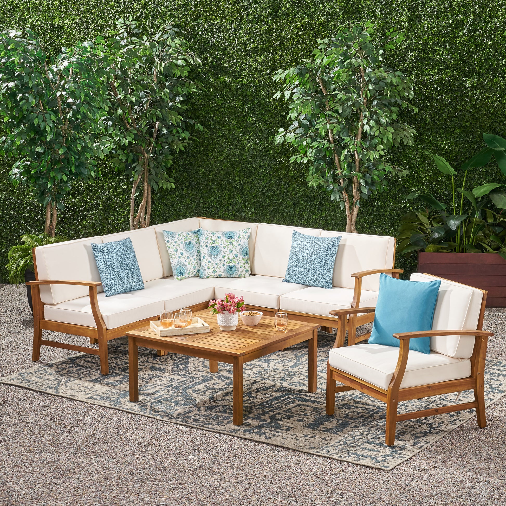 Capri 6 Seater Outdoor Wooden Sectional