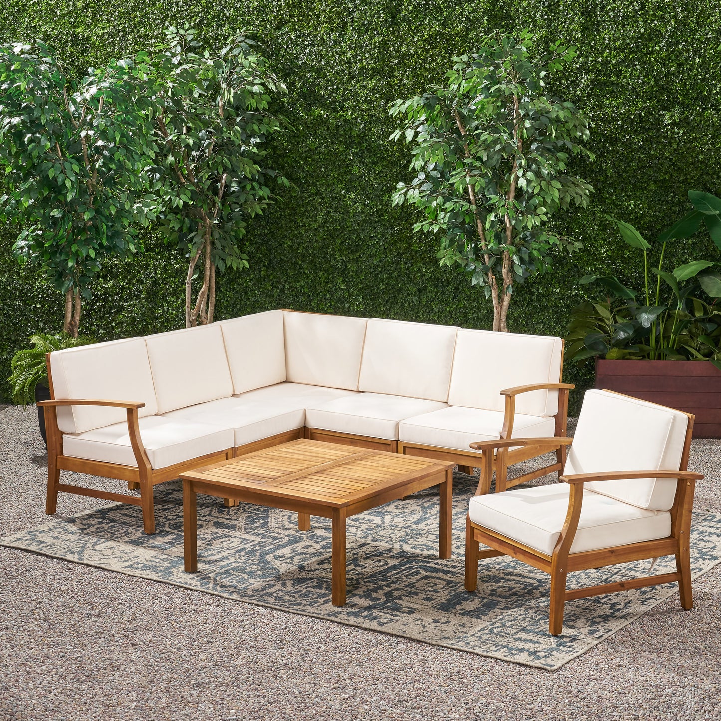 Capri 6-Seater Outdoor Wooden Sectional
