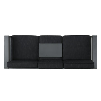 Coral Bay Outdoor Gray Aluminum 3 Piece Sofa Set with Dark Gray Water Resistant