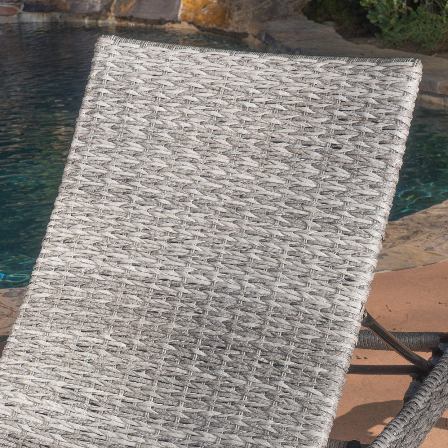 Isle Of Palms Outdoor Grey Wicker Adjustable Back Chaise Lounges