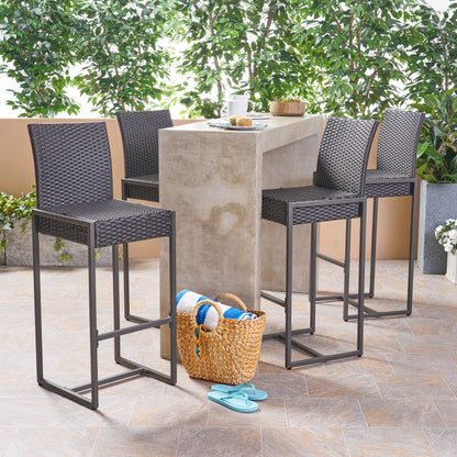 Kelly Outdoor Wicker 30-Inch Barstools