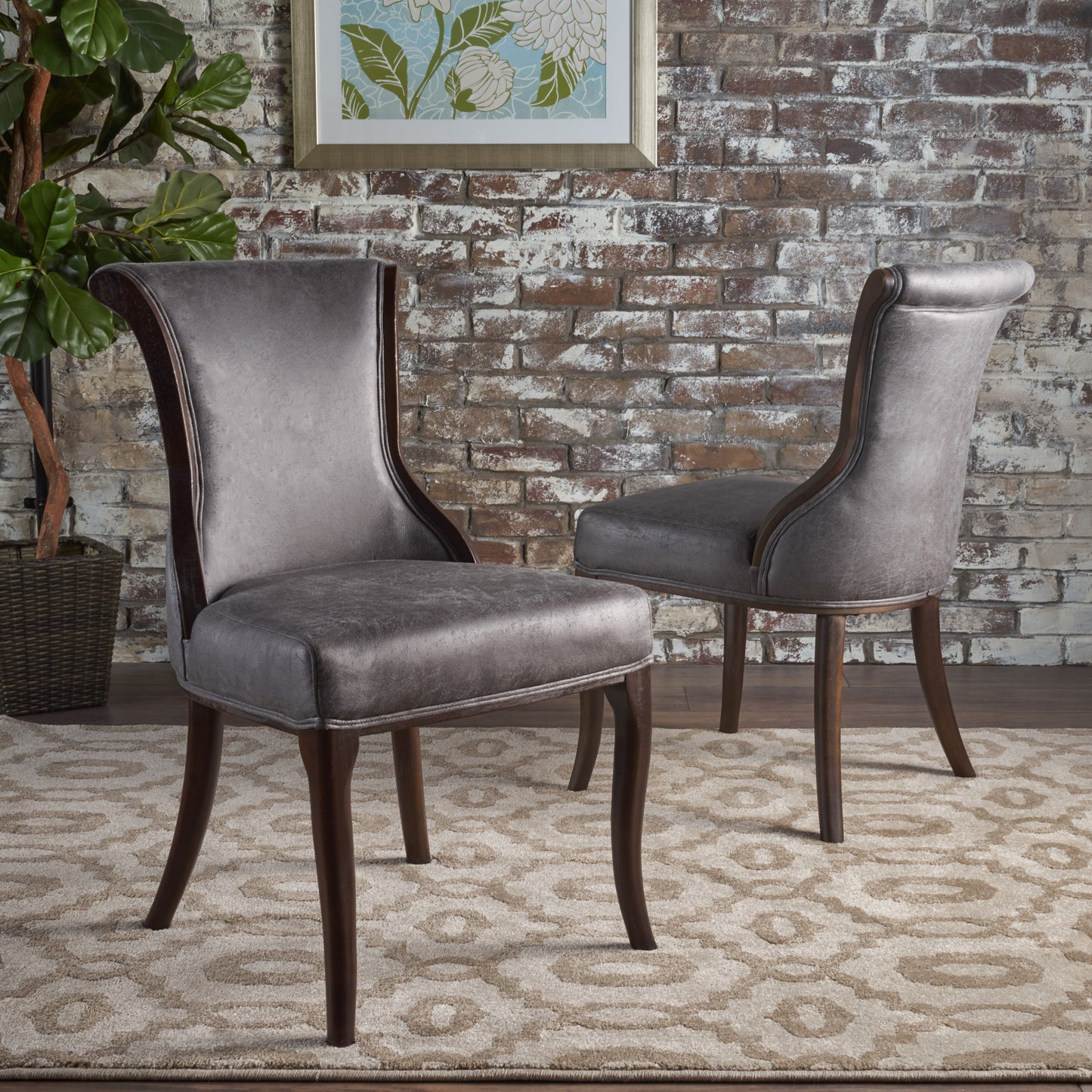 Lexia Classic Microfiber Dining Chair (Set of 2)