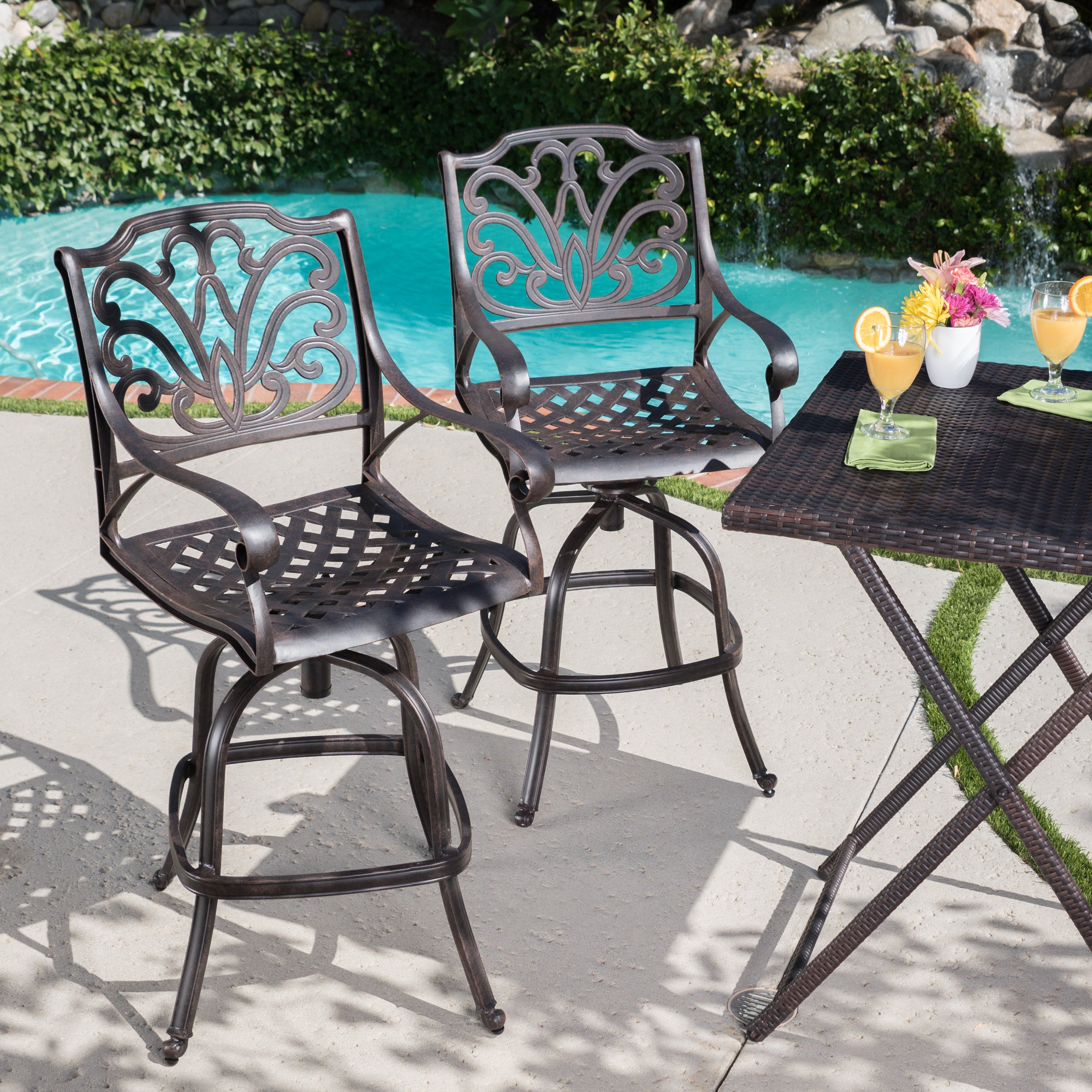 Cast aluminum bar online stools