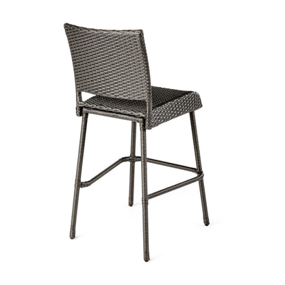 Crislynn Outdoor 2 Seater Half-Round Wood and Wicker Bistro Set with Folding Table