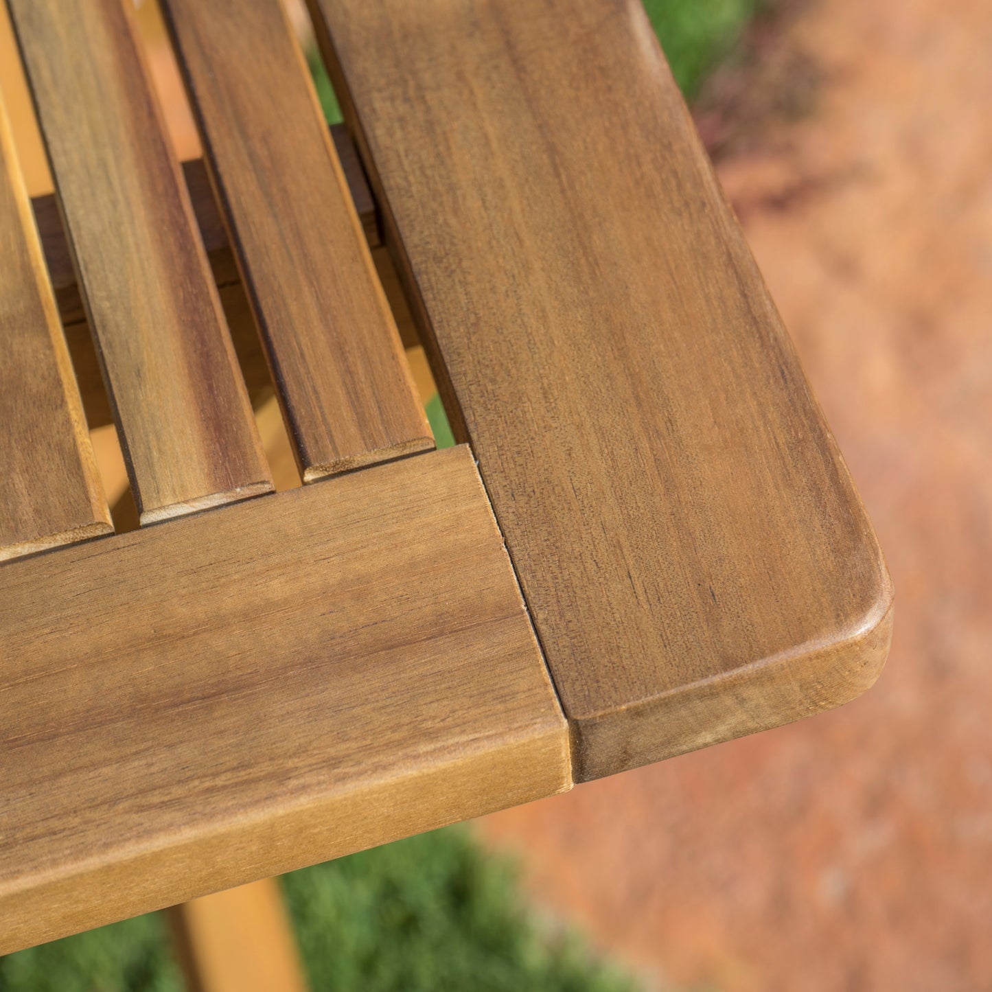 Vicaro Outdoor Natural Finish Acacia Wood Foldable Dining Set