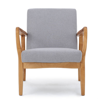 Winford Mid-Century Modern Wood Frame Fabric Armchair