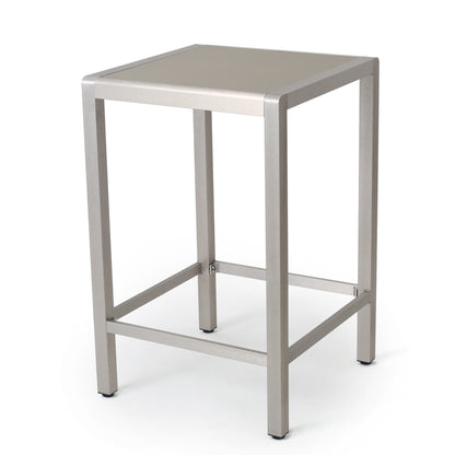 Capral Outdoor Grey Alumnimum Bar Table with Glass Top