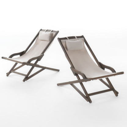 Northland Outdoor Wood and Canvas Sling Chair (Set of 2)