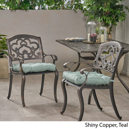 Sher Outdoor Dining Chair with Cushion (Set of 2)